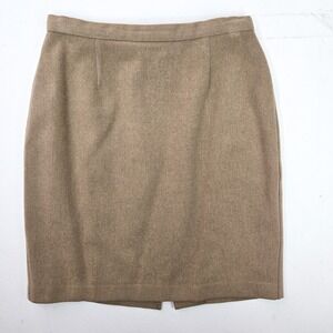 SISLEY Womens 38 Pencil Skirt Tan‎ Camel Khaki Beige Wool